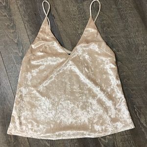 Blush velvet tank